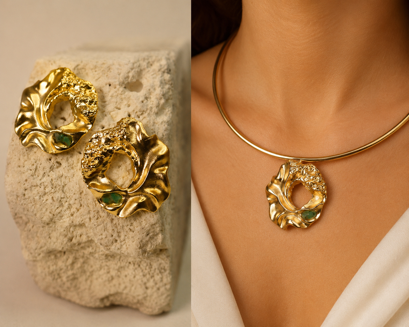 Set Choker y Aretes Marea Infinita